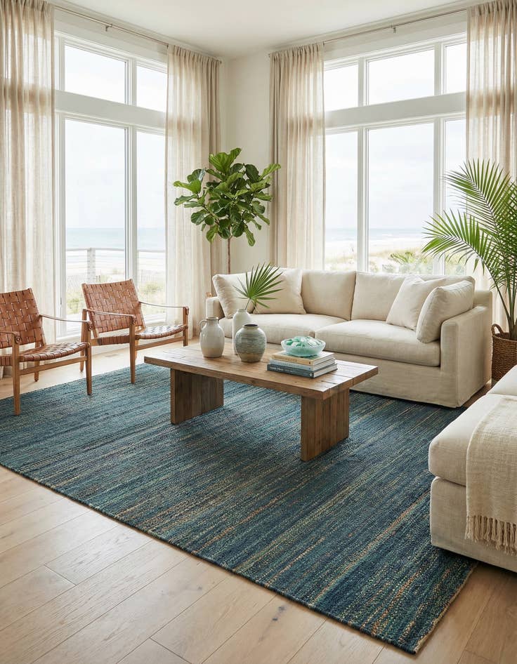 Detail image of 10' x 14' 1  Hand Woven Palm Beach Jute Rug