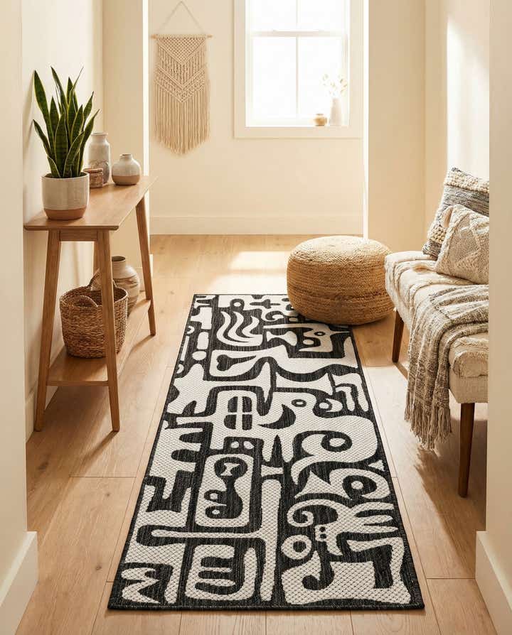 2' x 6' Easy-Clean Modern Indoor / Outdoor Runner Rug
