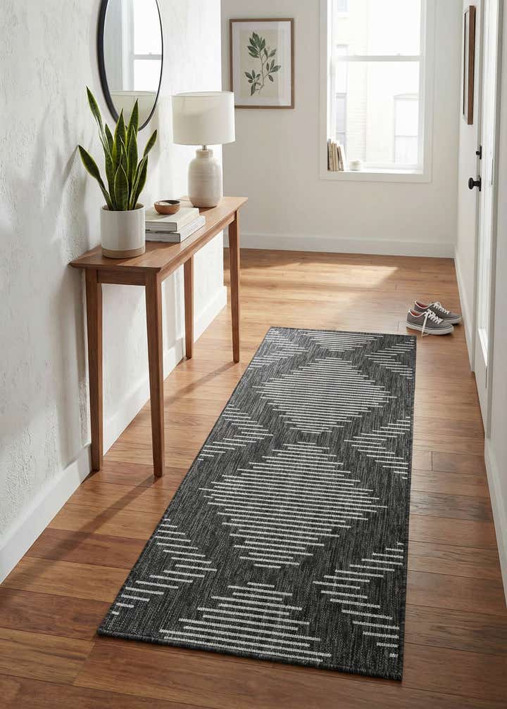 2' x 5' 3 Easy-Clean Modern Indoor / Outdoor Runner Rug