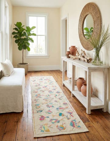 2' 3 x 9' 7 Hand Woven Kilim Suzani Wool Runner Rug