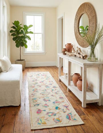 2' 3 x 9' 7 Hand Woven Kilim Suzani Wool Runner Rug