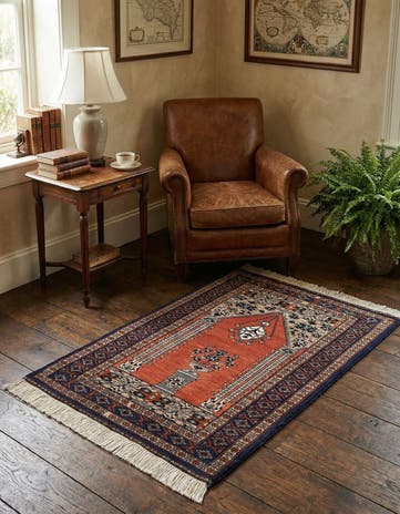 2' 7 x 4' 5 Hand Knotted Bokhara Oriental Wool Rug