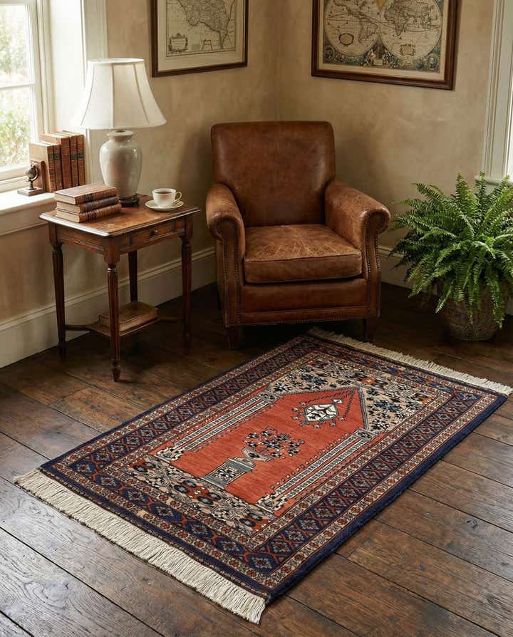 2' 7 x 4' 5 Hand Knotted Bokhara Oriental Wool Rug