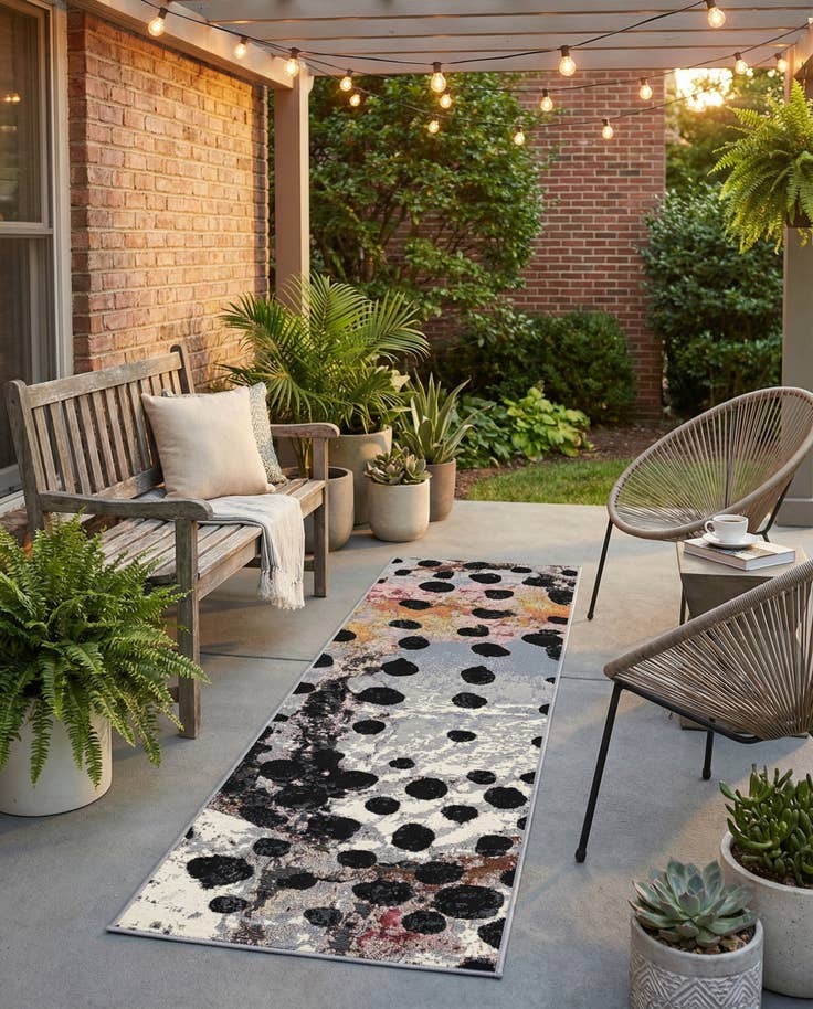 Detail image of 2' x 6' Easy-Clean Modern Indoor / Outdoor Runner Rug