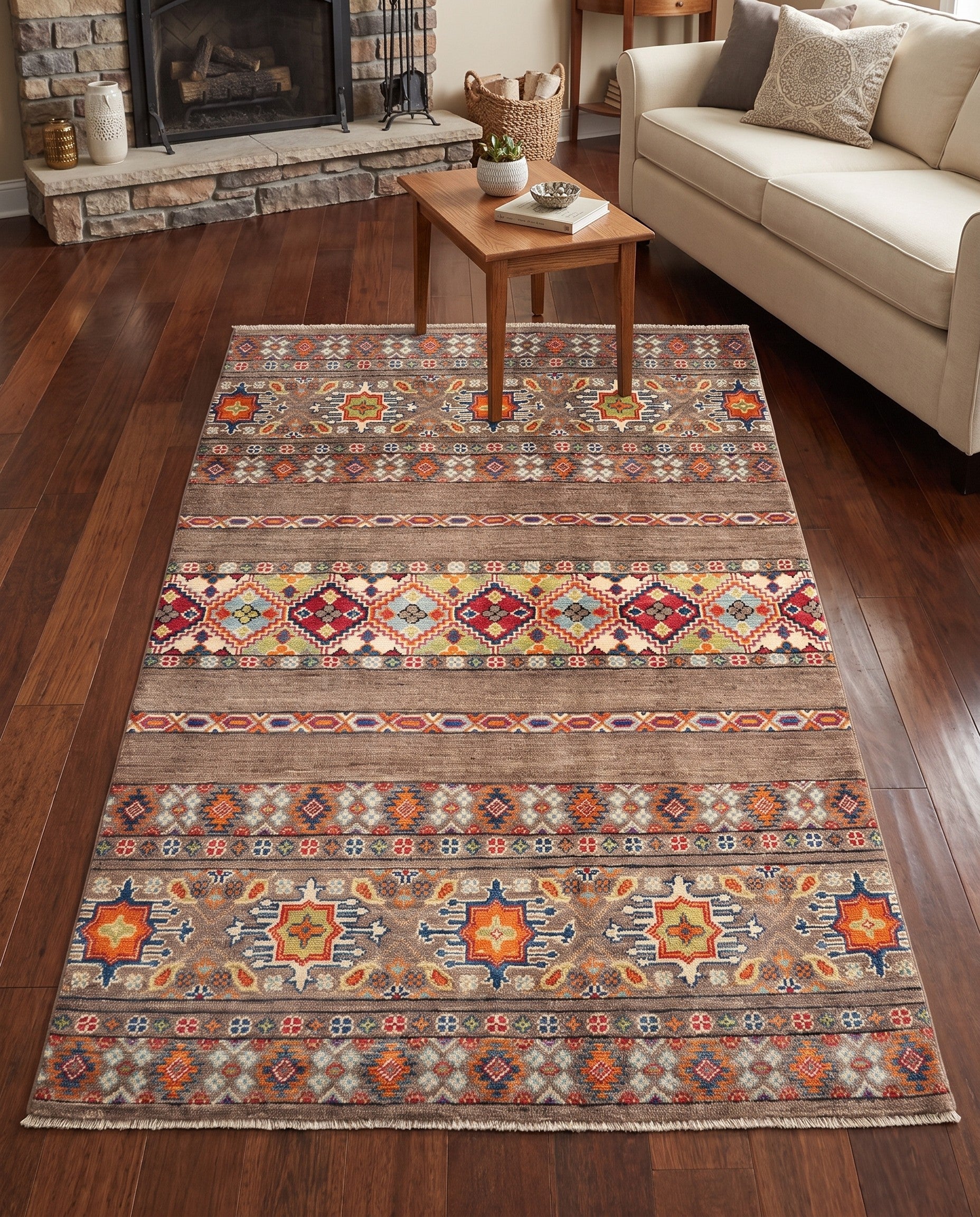 4' 1 x 6' 1 Hand Knotted Kazak Rug