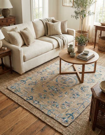 5' 6 x 7' 6 Hand Woven Kilim Suzani Wool Rug
