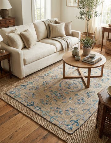 5' 6 x 7' 6 Hand Woven Kilim Suzani Wool Rug
