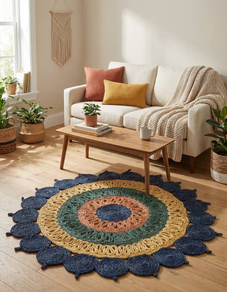 Detail image of 3' 1 x 3' 1  Hand Braided Jute Round Rug