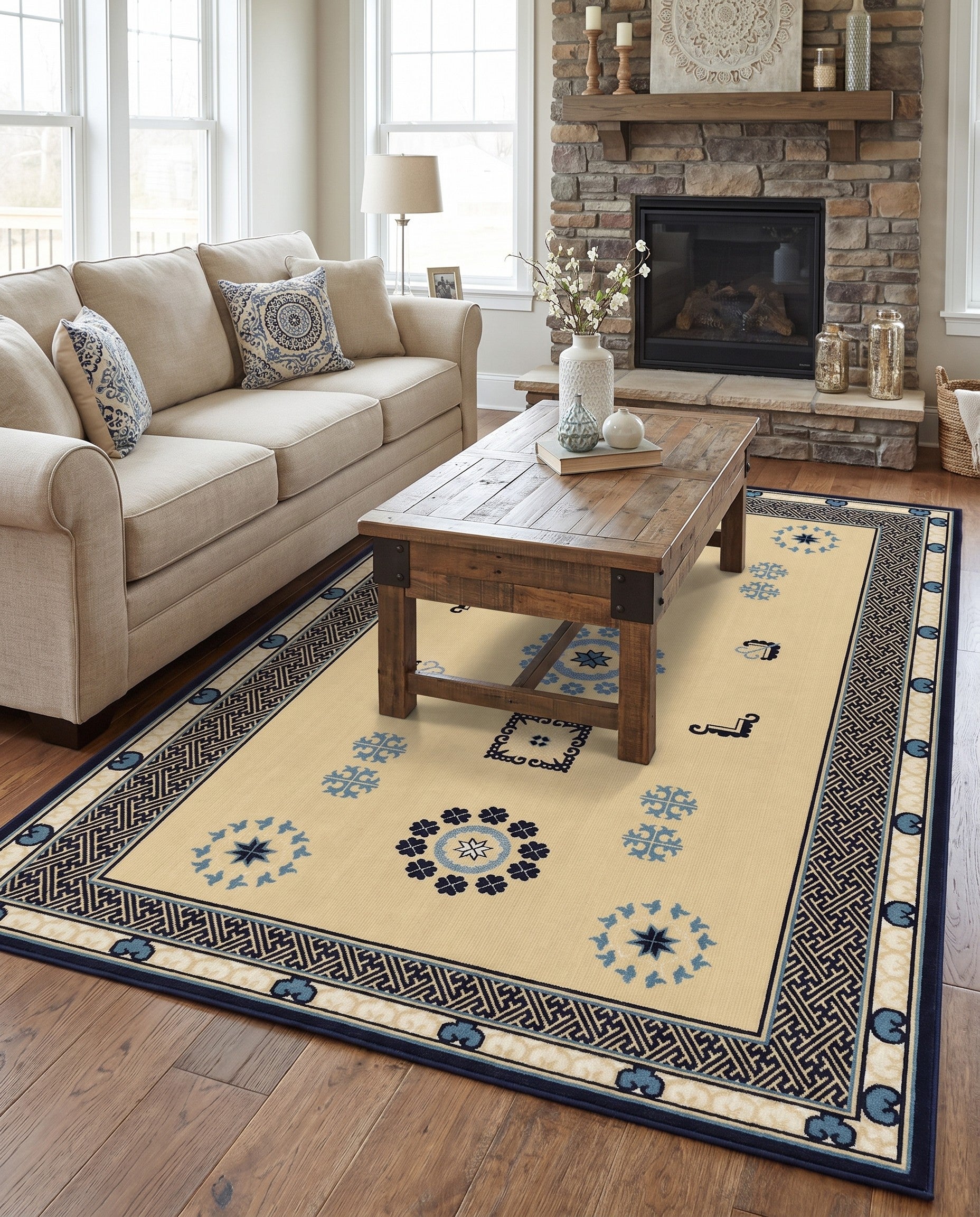 Cream Nain Design Rug