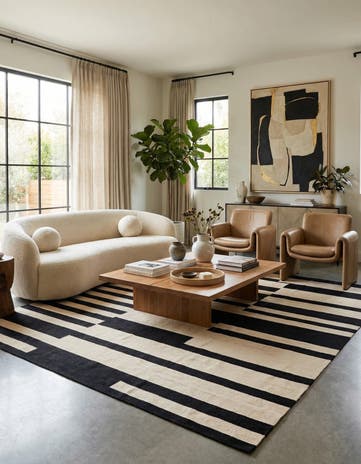 8' 7 x 9' 7 Hand Woven Kilim Modern Wool Rug