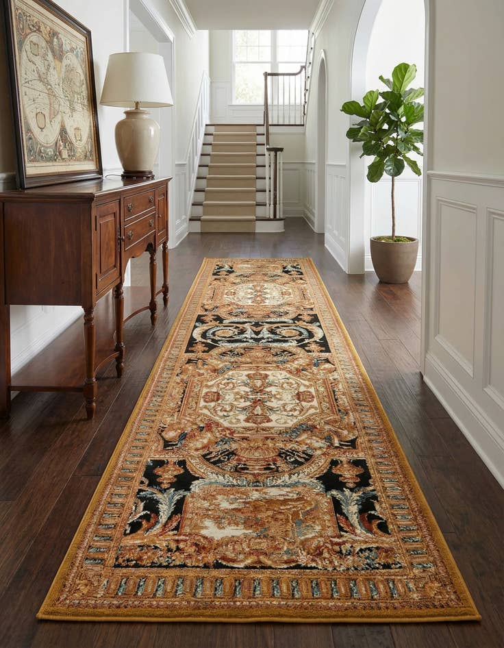 Detail image of 2' 7 x 10' Easy-Clean Traditional Indoor / Outdoor Runner Rug