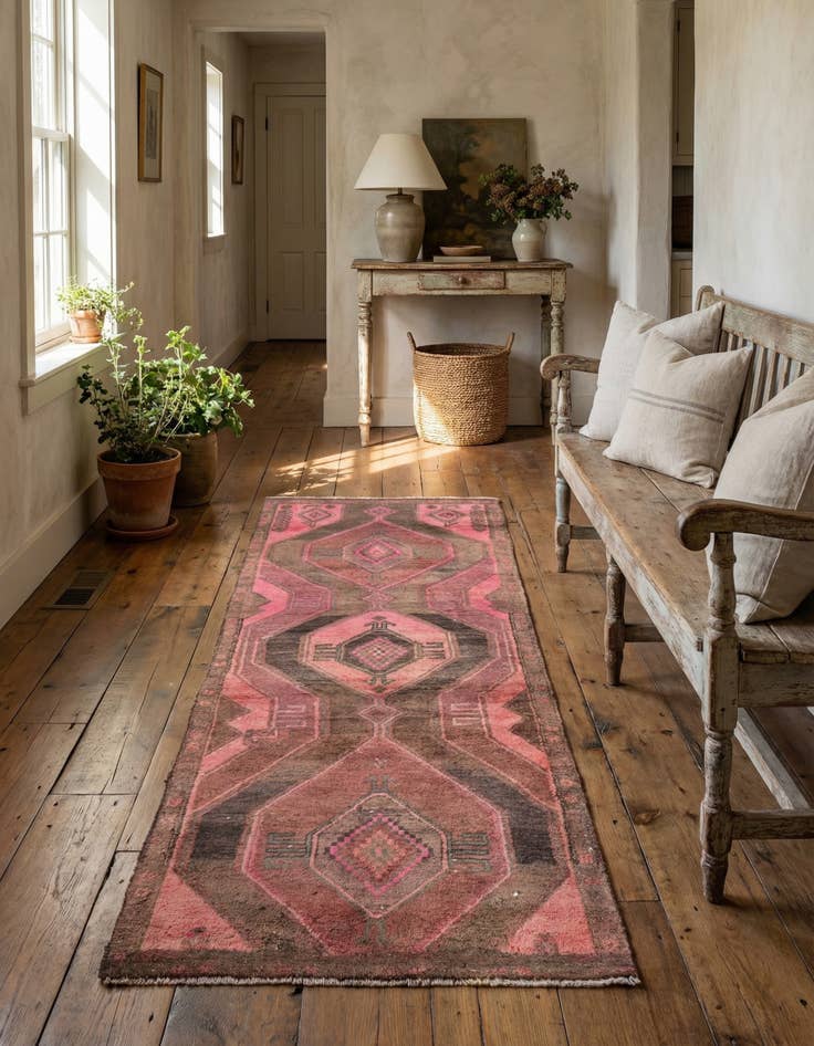 Detail image of 2' 10 x 7' 7  Hand Knotted Ultra Vintage Persian Wool Runner Rug