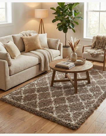 Khaki Infinity Shag Rug