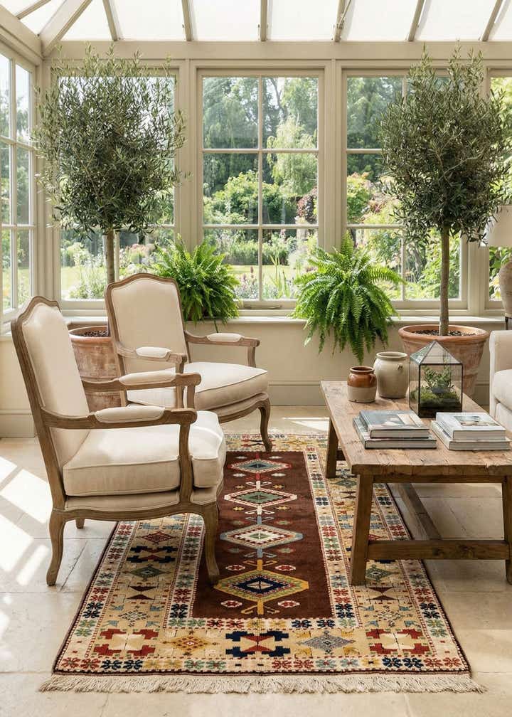 3' 7 x 6' 4 Hand Knotted Fars Wool Rug