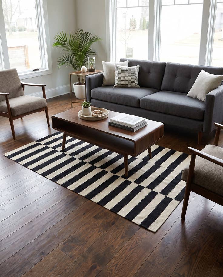 Detail image of 130cm x 180cm Hand Woven Kilim Modern Wool Rug