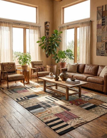 6' 5 x 10' Hand Woven Kilim Patchwork Wool Rug