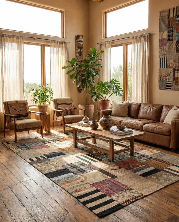 6' 5 x 10' Hand Woven Kilim Patchwork Wool Rug