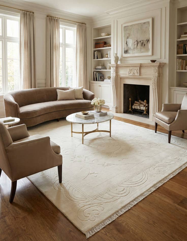 Detail image of  7' 9 x 9' 9  Hand Knotted Darya Wool Rug