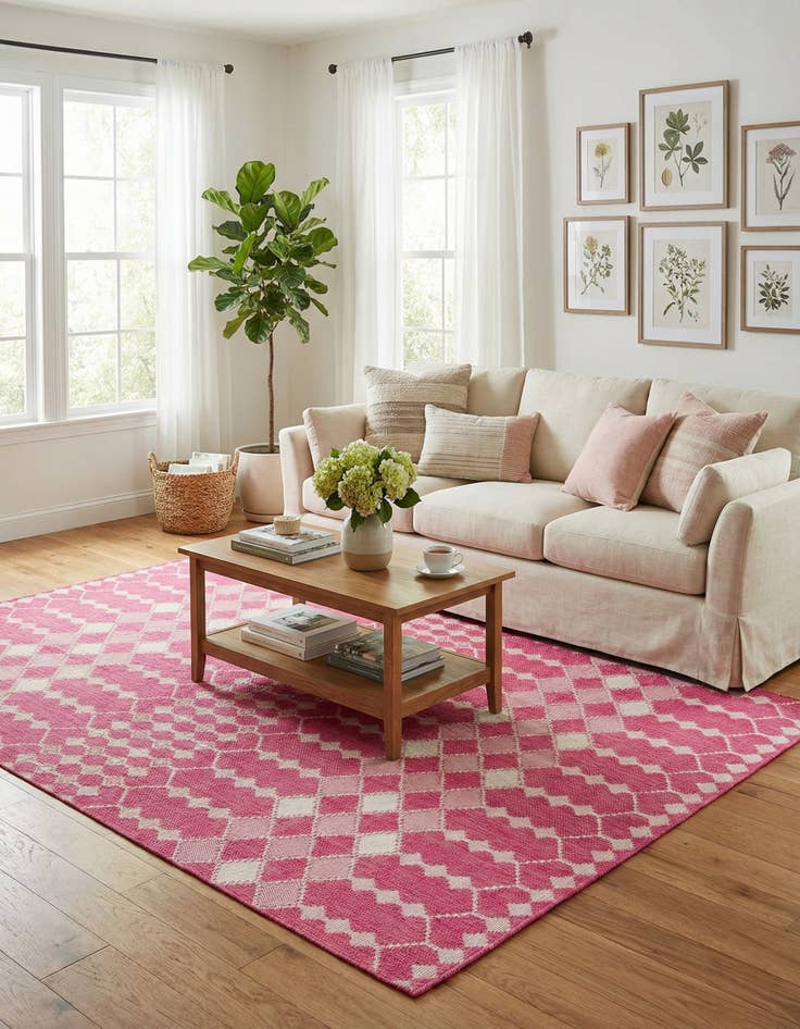 Detail image of  9' x 12'  Washable Lattice Indoor / Outdoor Rug