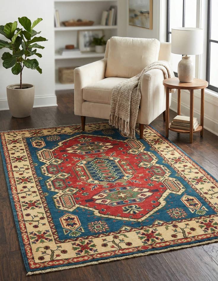 Detail image of 3' 10 x 5' 7  Hand Knotted Kazak Rug