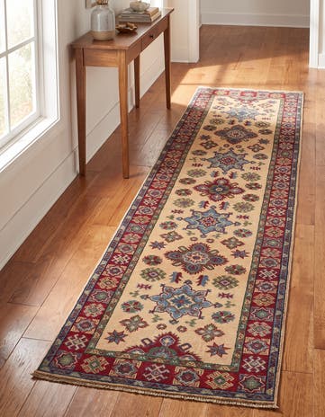 80cm x 300cm anudado a mano Kazak Alfombra Pasillera
