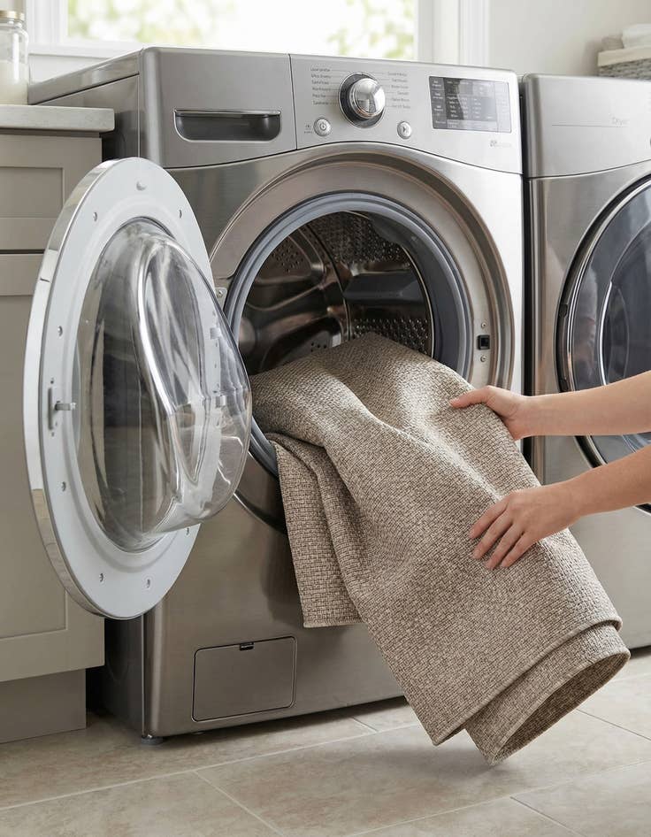 Detail image of 2' 7 x 10'  Washable Solid Indoor / Outdoor Runner Rug