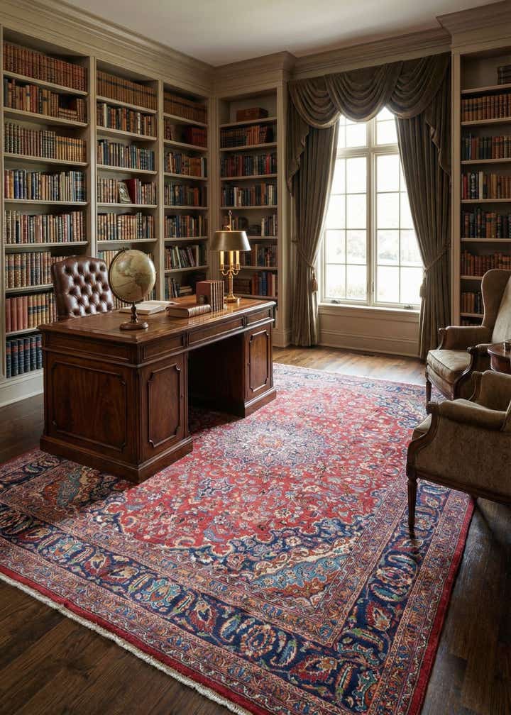 9' 9 x 12' 9 Hand Knotted Mashad Persian Wool Rug