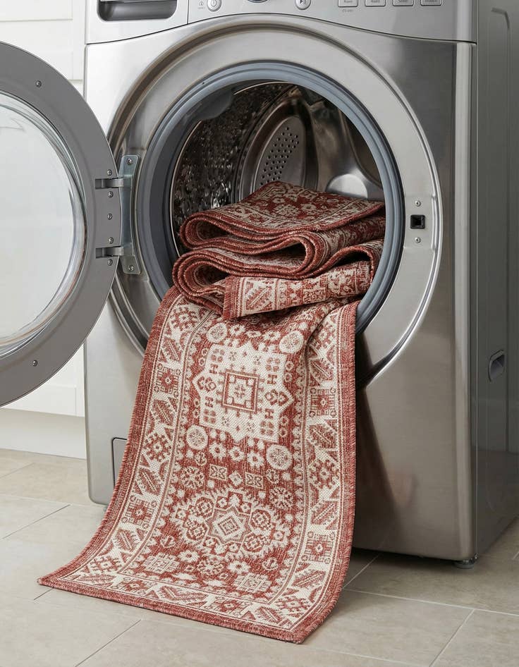 Detail image of 2' x 8'  Washable Aztec Indoor / Outdoor Runner Rug