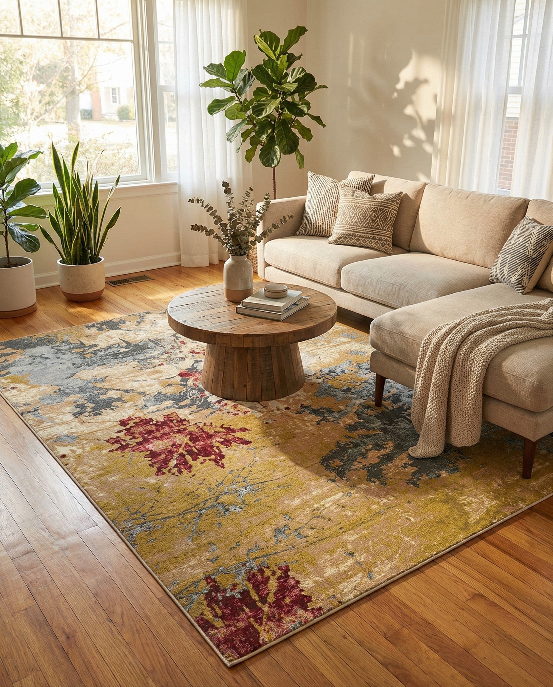 6' x 9' Easy-Clean Modern Indoor / Outdoor Rug