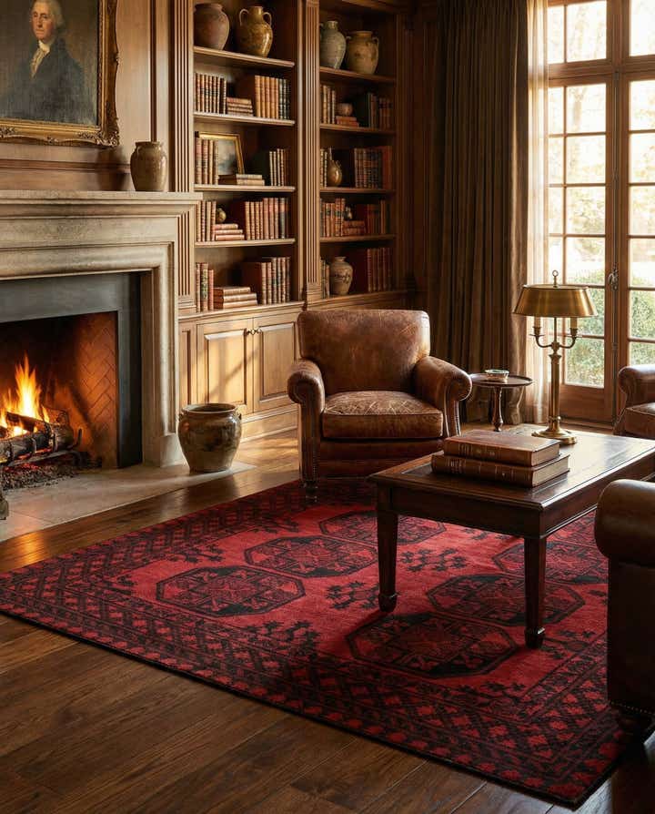4' 9 x 6' 4 Hand Knotted Afghan Akhche Wool Rug
