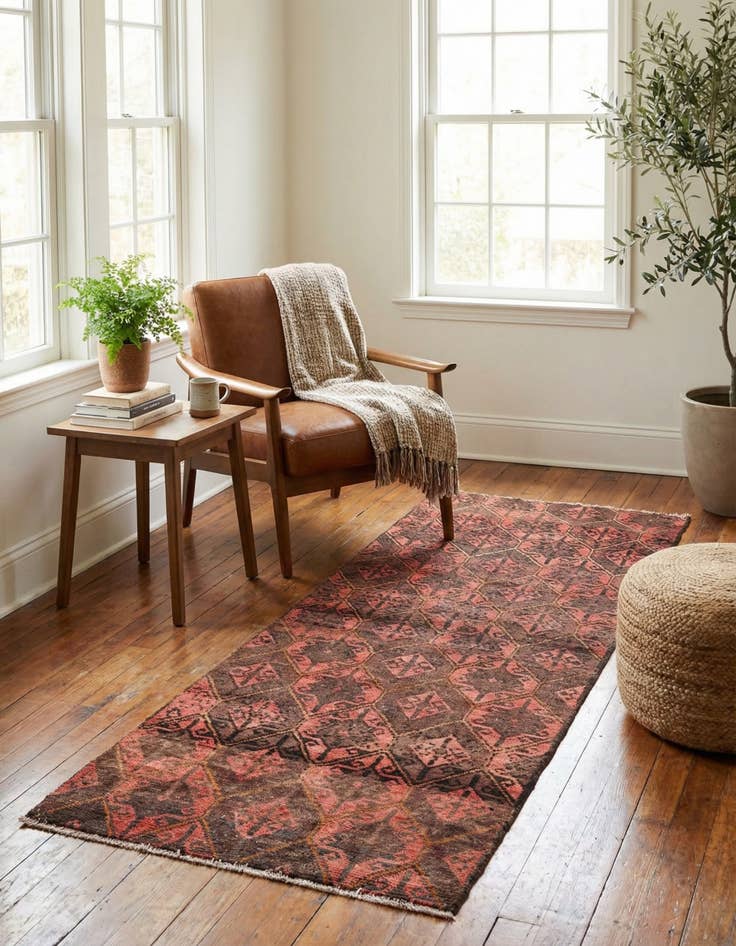 Detail image of 3' x 7'  Hand Knotted Ultra Vintage Persian Wool Runner Rug