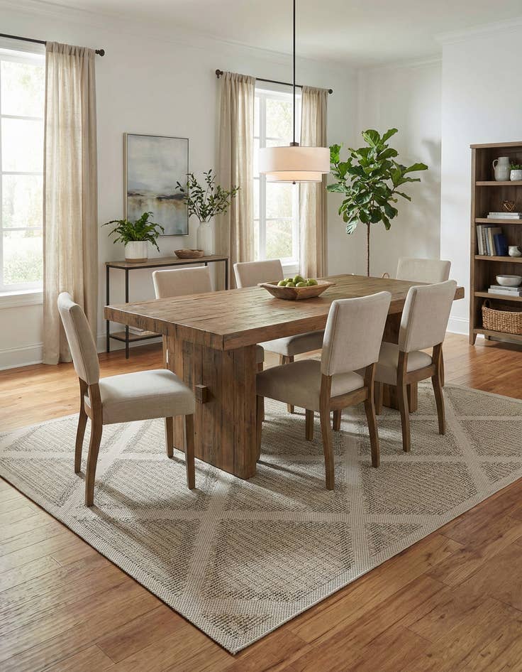 Detail image of  7' 10 x 10'  Washable Lattice Indoor / Outdoor Rug