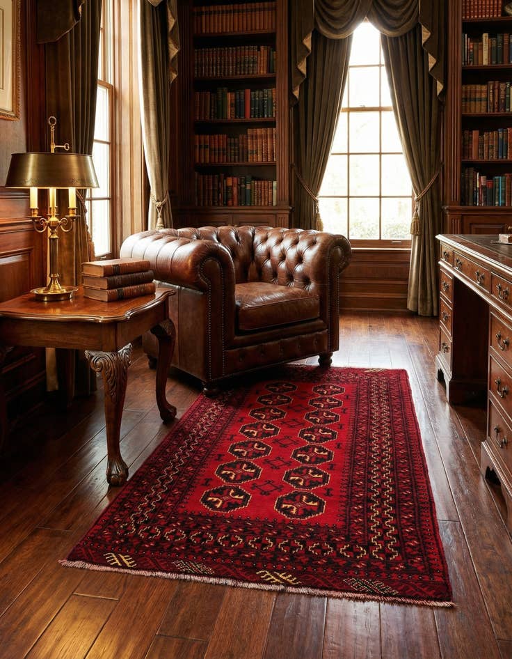 Detail image of 3' 5 x 6' 1 Hand Knotted Afghan Ersari Wool Rug