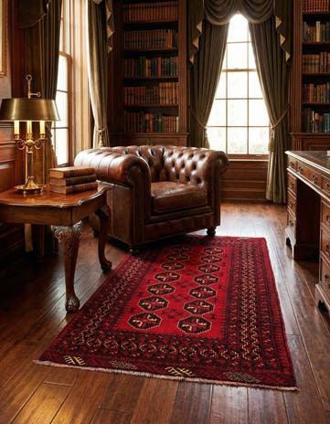 3' 5 x 6' 1 Hand Knotted Afghan Ersari Wool Rug