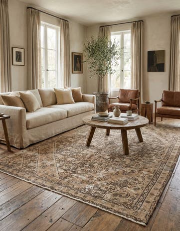 5' 5 x 8' 2 Hand Knotted Ultra Vintage Persian Wool Rug
