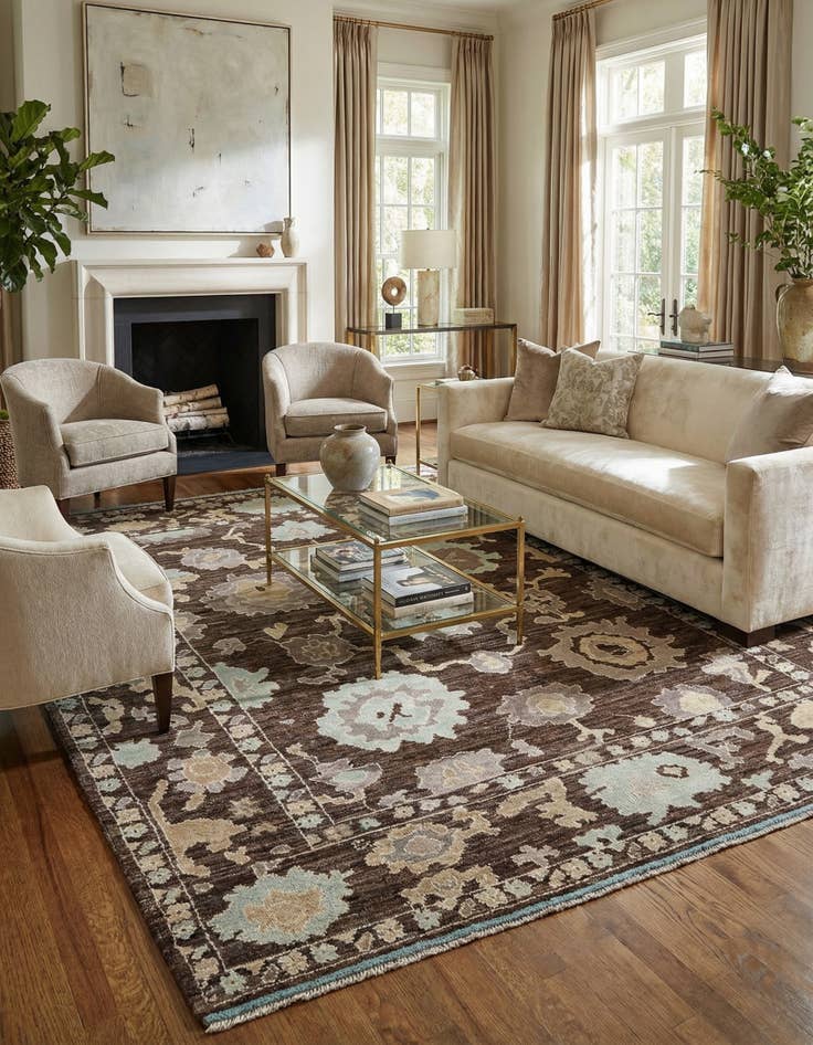 Detail image of 9' x 11' 10  Hand Knotted Oushak Wool Rug