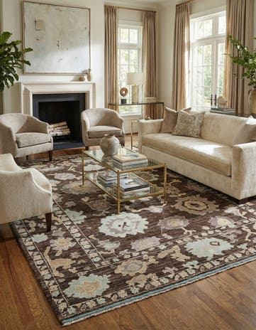 9' x 11' 10 Hand Knotted Oushak Wool Rug