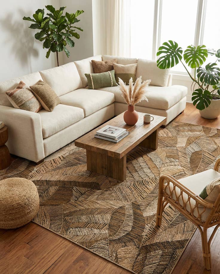 Detail image of 10' x 13' Easy-Clean Botanical Indoor / Outdoor Rug