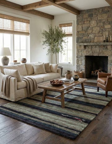 4' 9 x 7' Hand Knotted Gabbeh Wool Rug