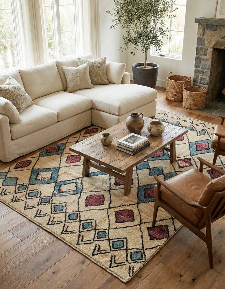 Detail image of 9' x 12' 5  Hand Knotted Moroccan Wool Rug