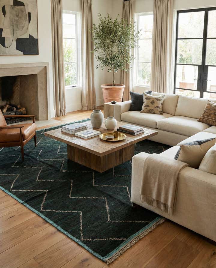 8' 10 x 12' 7 Hand Knotted Moroccan Wool Rug