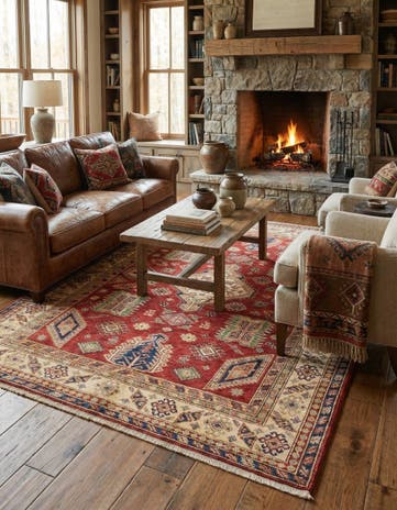 5' 7 x 7' 9 Hand Knotted Kazak Oriental Rug
