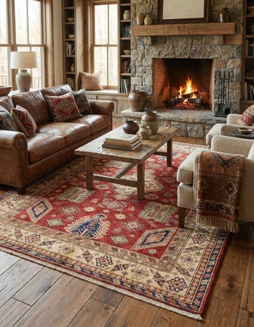 5' 7 x 7' 9 Hand Knotted Kazak Oriental Rug