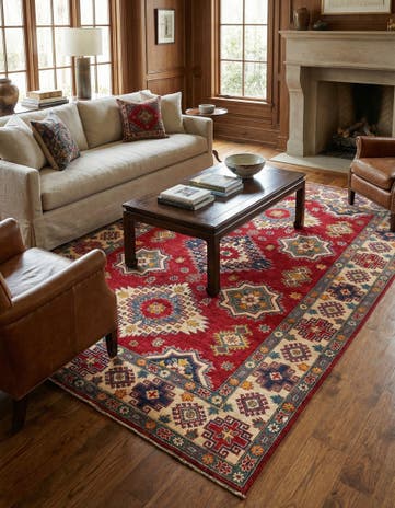 6' 9 x 9' 10 Hand Knotted Kazak Rug