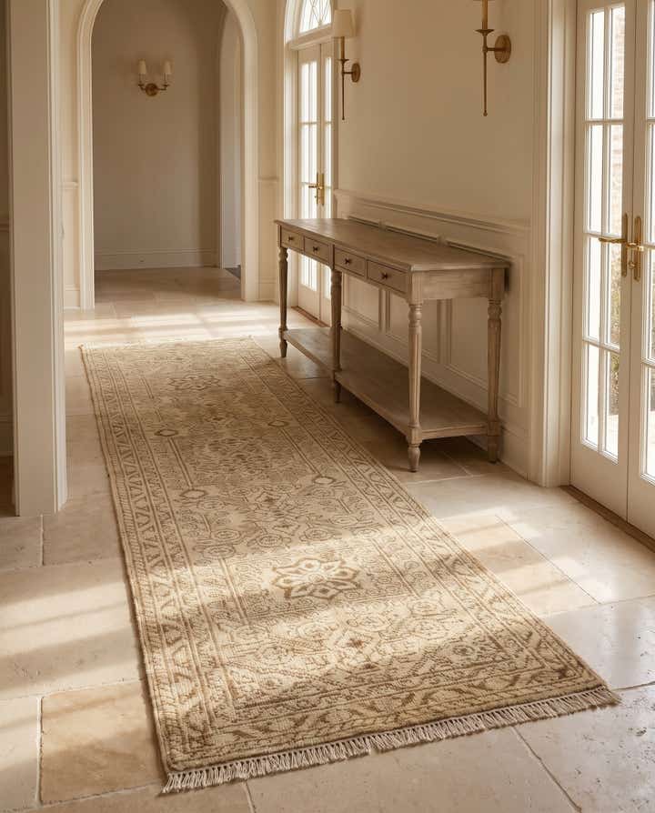 2' 4 x 8' 1 Hand Knotted Oushak Wool Runner Rug