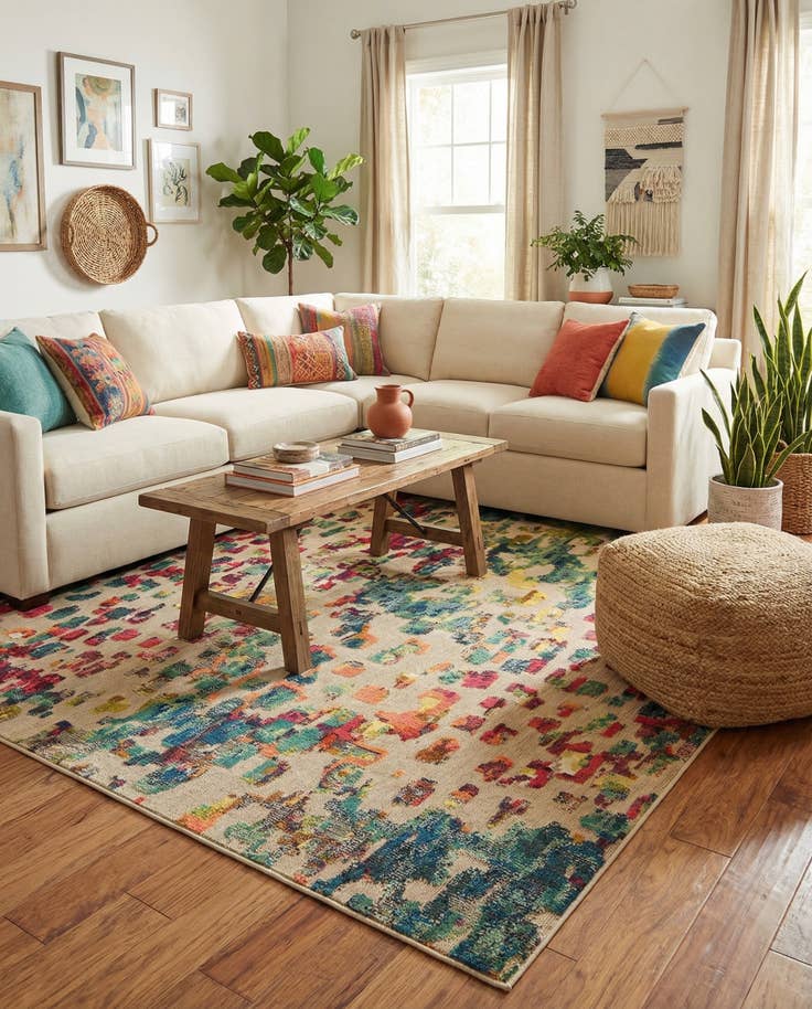 Detail image of 7' 10 x 7' 10 Easy-Clean Casablanca Indoor / Outdoor Square Rug