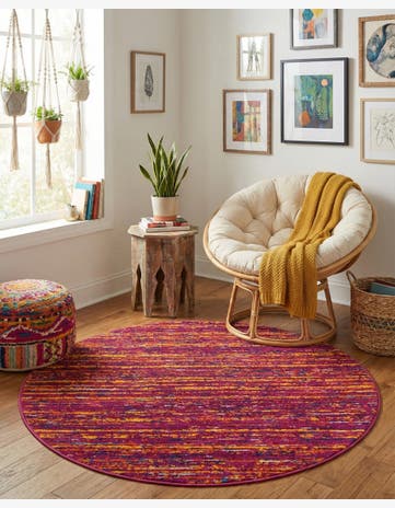 Pink Calypso Round Rug