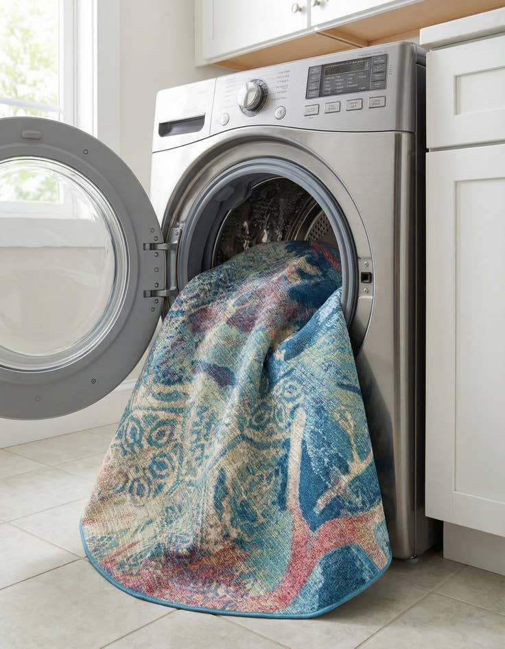 Detail image of  5' 3 x 5' 3  Washable Coastal Indoor / Outdoor Round Rug