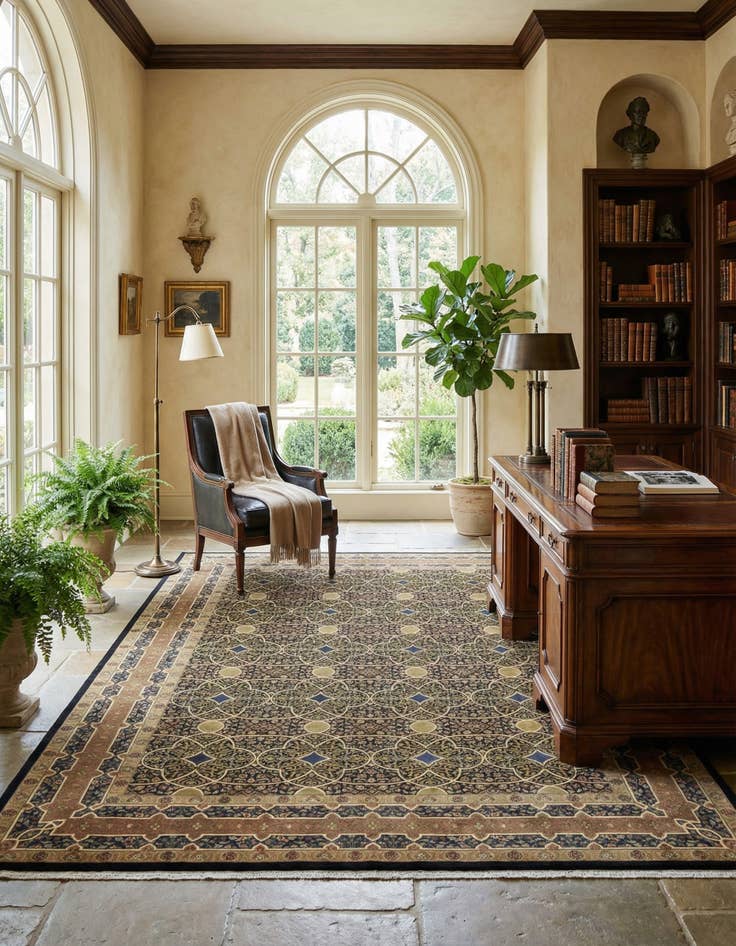 Detail image of 9' x 12' 1  Hand Knotted Tabriz Hadji Jalili Oriental Rug