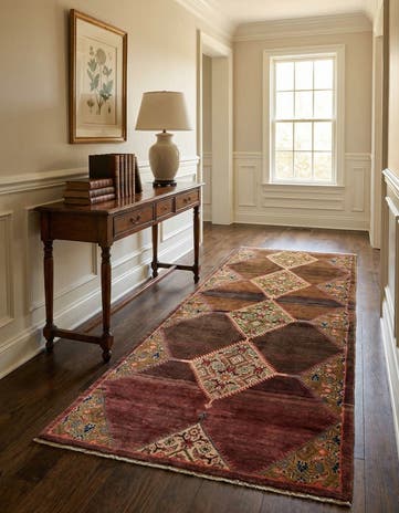 3' 10 x 9' 10 Hand Knotted Farahan Persian Wool Runner Rug